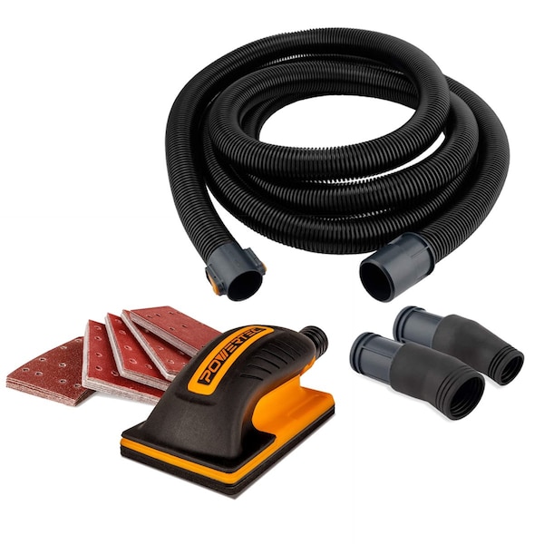 Powertec Dust Collection Hose Attachment and Hand Sander Block Kit 71743 - main